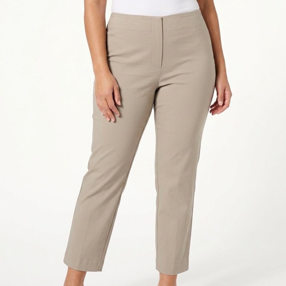 NWT Tahari Leola Pant Khaki Ankle Stretch Pants Women Size 8